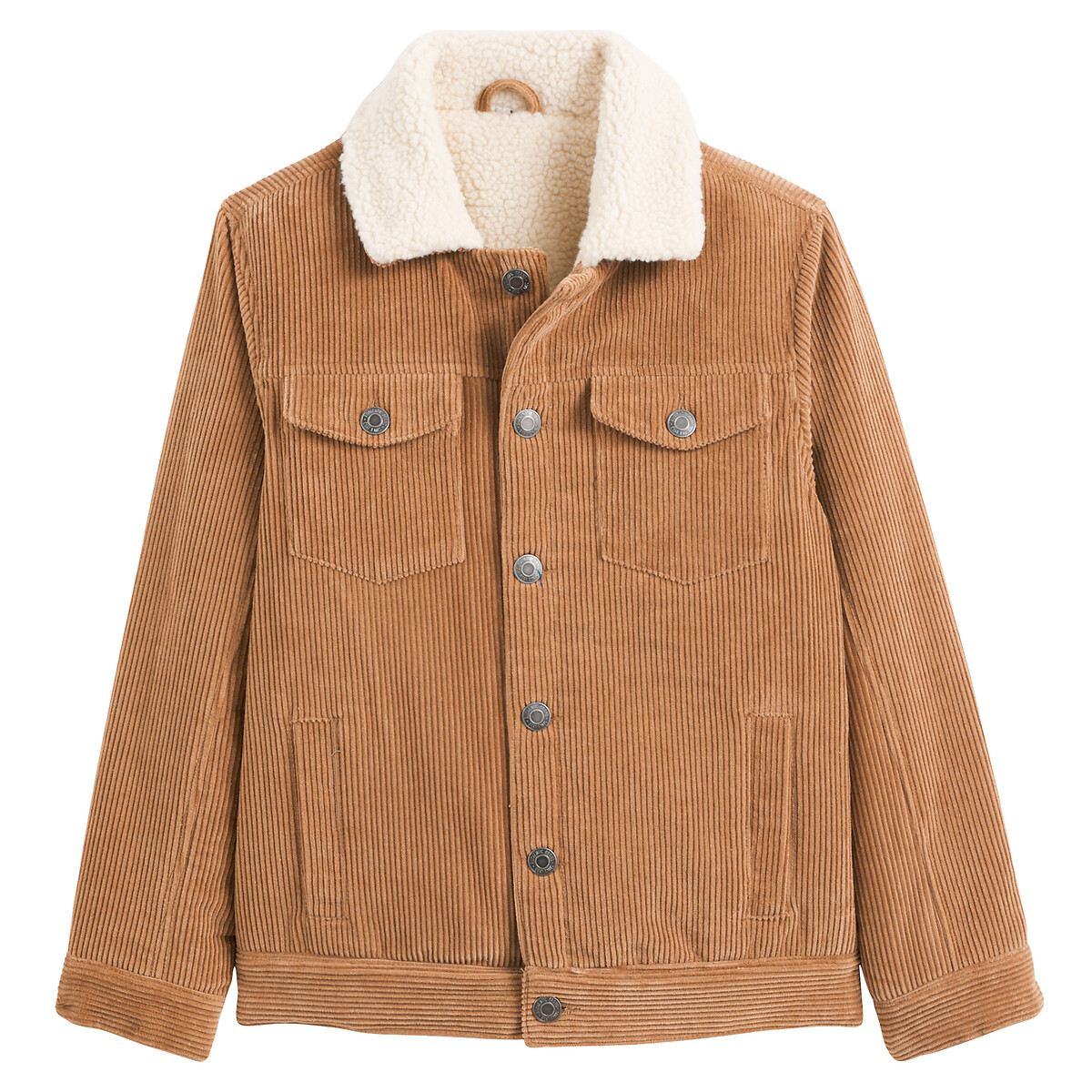 COLEÇÕES LA REDOUTE<br>Jaqueta de veludo canelado, gola de sherpa