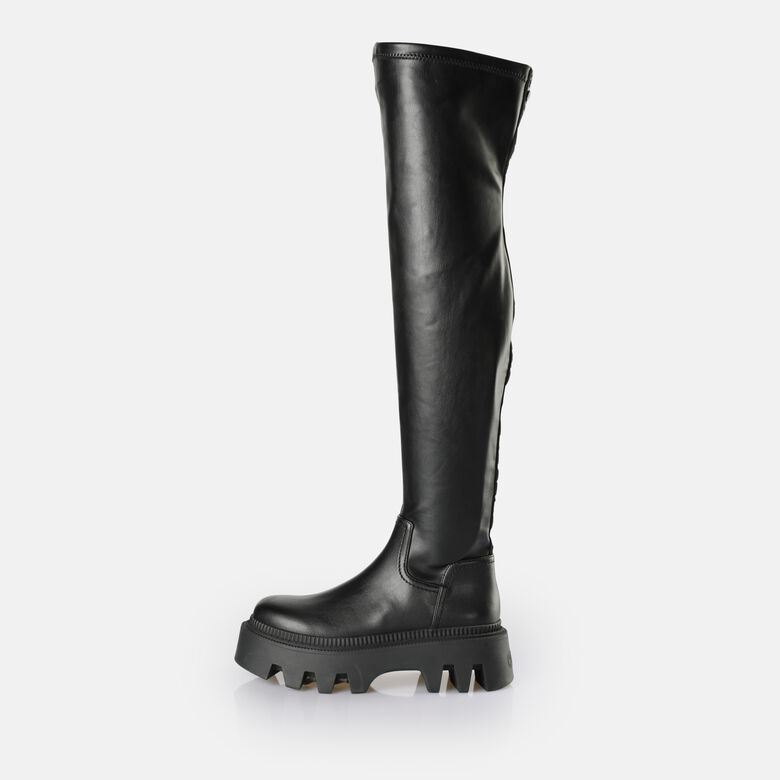 Flora Overknee Bottes vegan, noir
