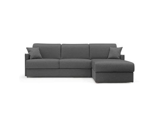 DIVANI.STORE - Canapé d'angle evans anthracite droite 5 places