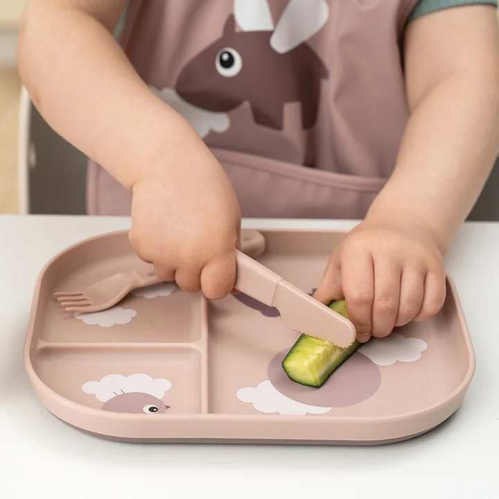 Done by Deer - Foodie Kinderbesteck-Set, Confetti, sand (3er-Set)
