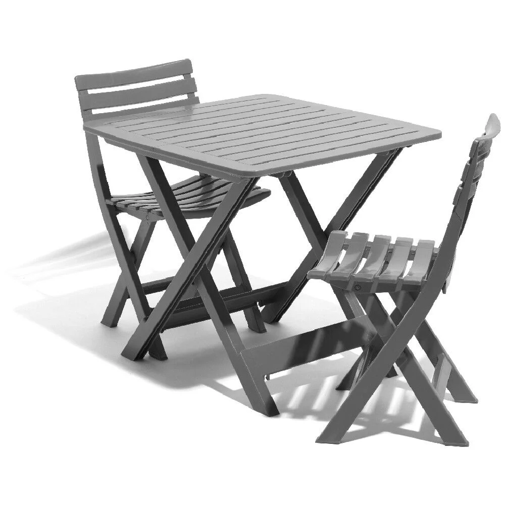 Chaise de jardin pliante plastique gris Relax
