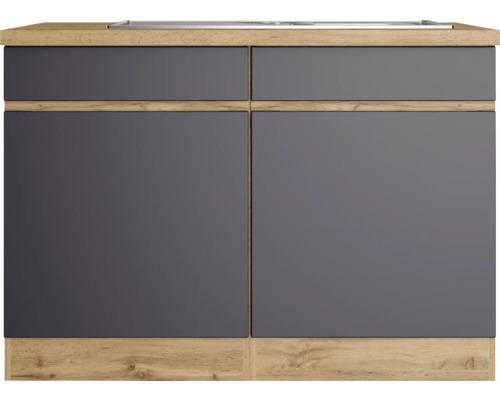 Held Furniture wastafelkast inclusief spoelbak PISA BxDxH 120x60x86 cm grijs mat gedemonteerd scharnier omkeerbaar (links of rechts te monteren)