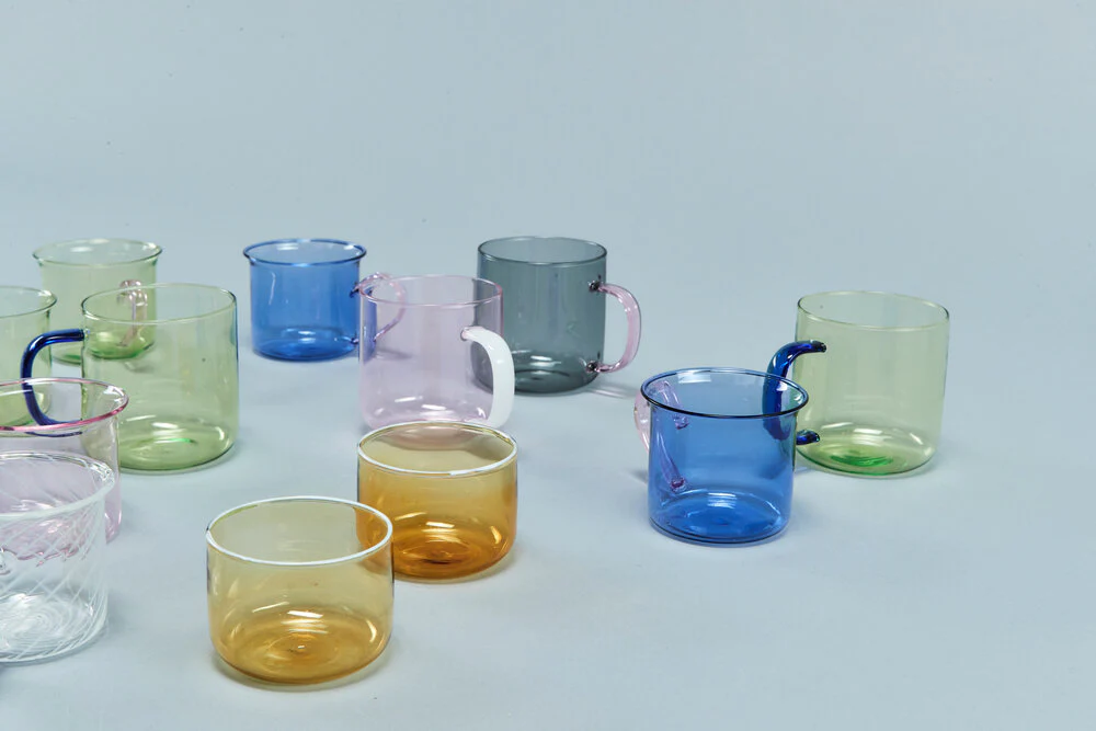 HAY  Tint drikkeglas, sæt af 2  - Light yellow with white rim