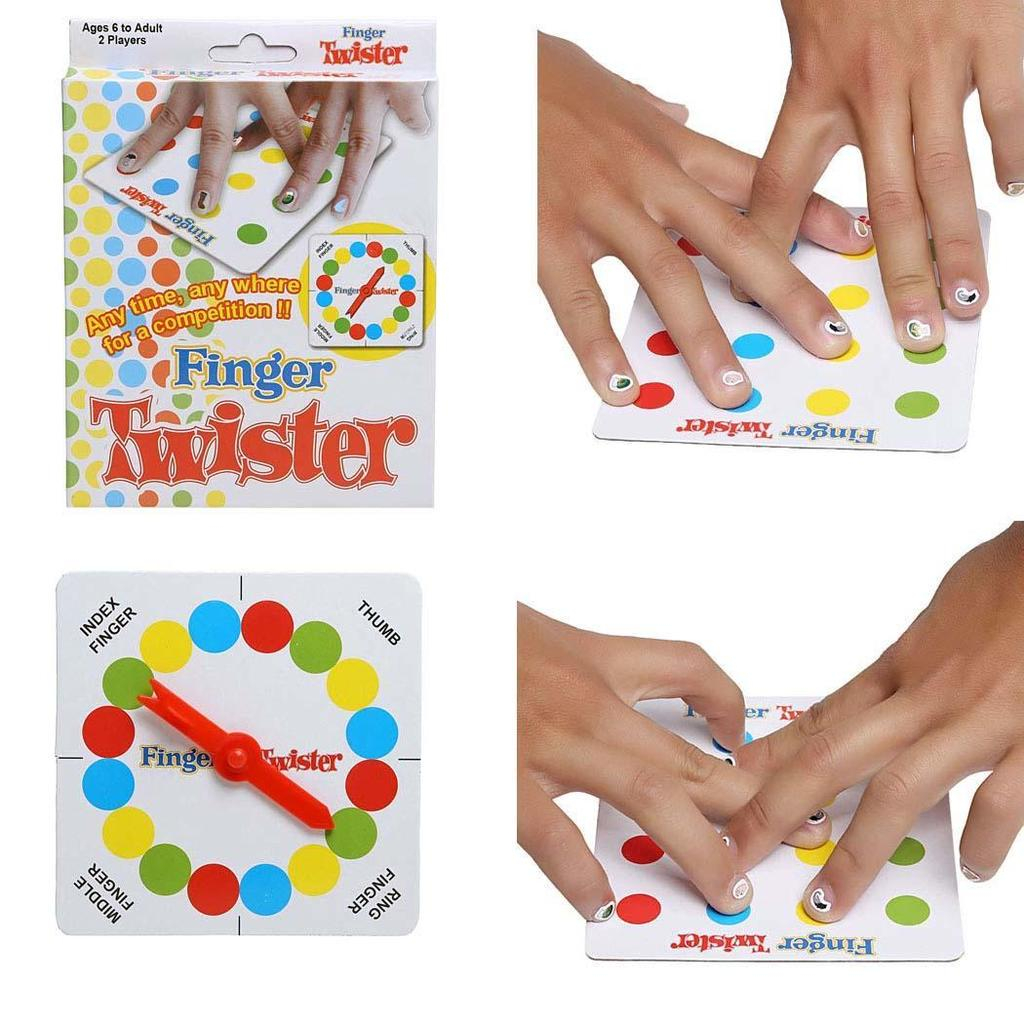 (17x13cm) Party Spiel Twisting Gesellschaftsspiel Geschicklichkeits Finger Spiel inkl. Drehscheibe / Nagelsticker