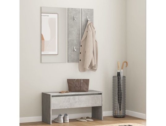 VIDAXL - Ensemble de meubles de couloir gris béton bois d'ingénierie