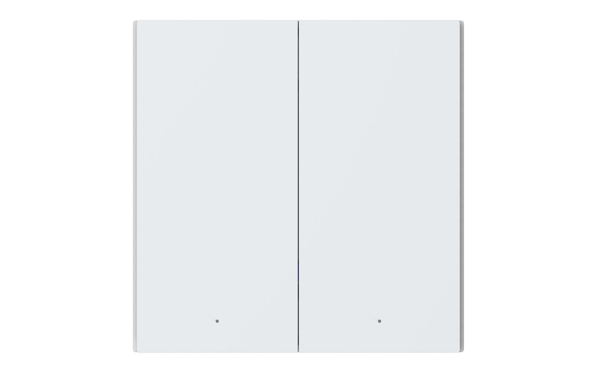 2 x Wandschalter H1 WeissSmart Lichtschalter mit Neutralleiter für 86 mm Format