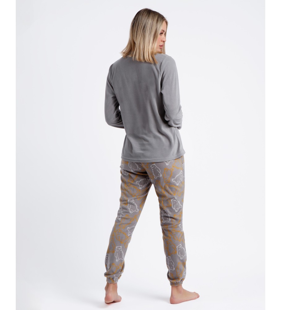 Pijama de manga comprida Admas Warm Hugs cinza