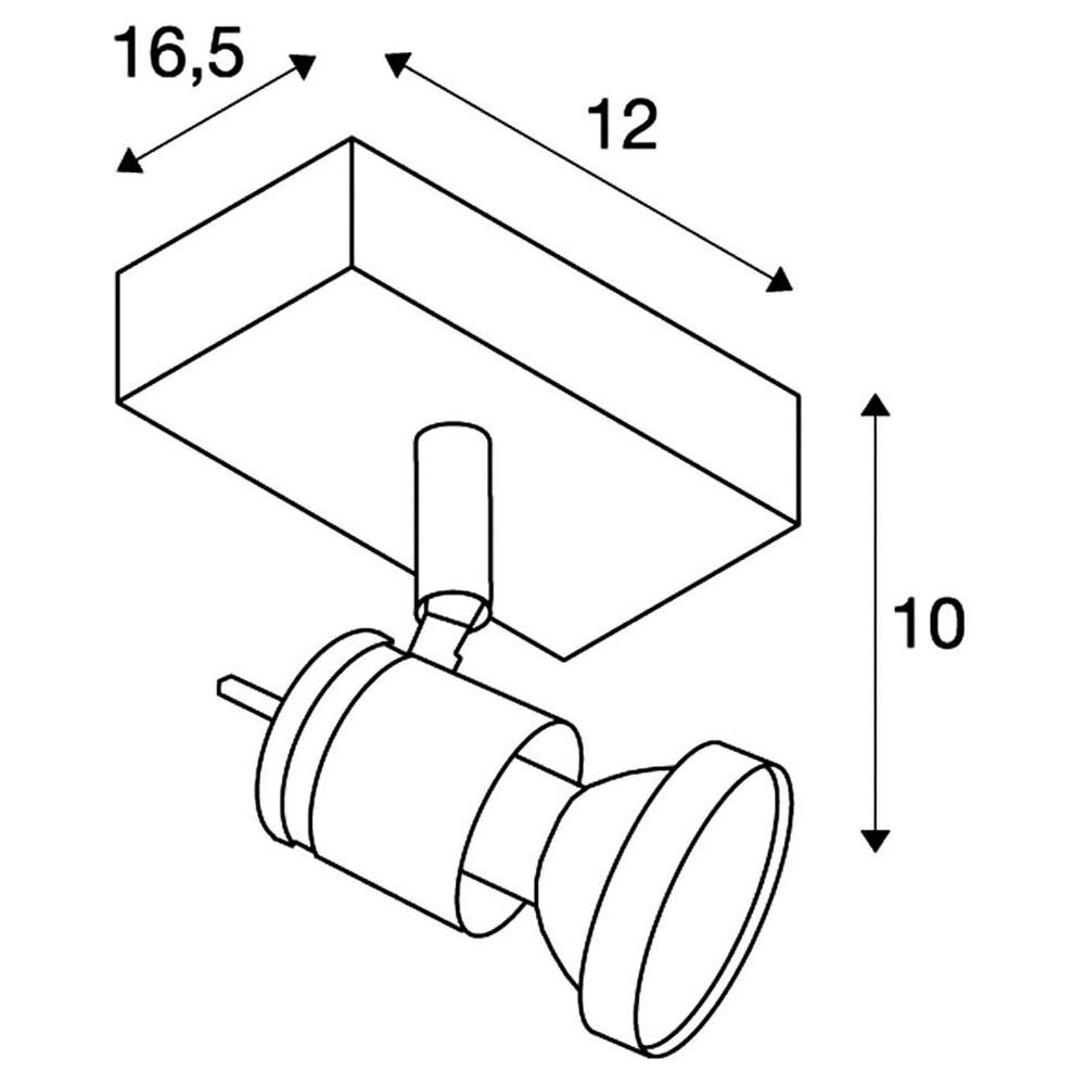Enkelvoudige spot Souvereen in geborsteld aluminium, GU10