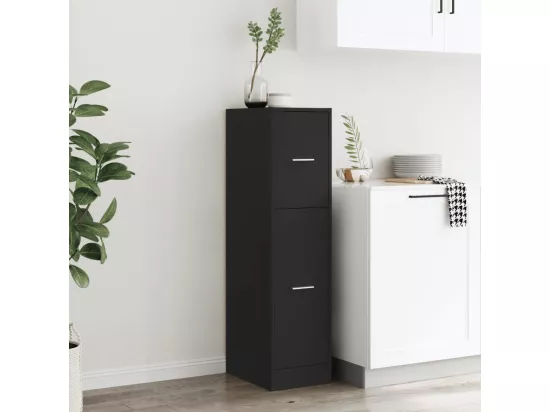 Armoire d'apothicaire noir 30x41x118 cm bois d'ingénierie