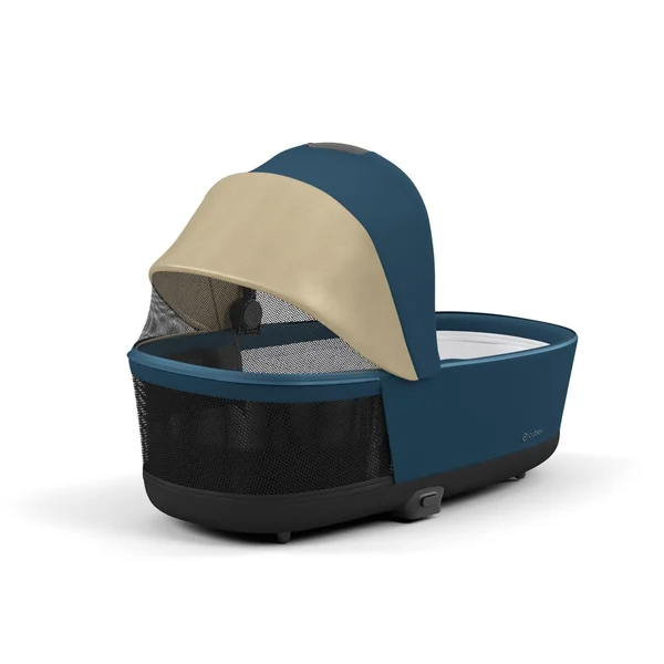 Carrinho de bebê Cybex Priam V4 azul montanha, estrutura cromada preta