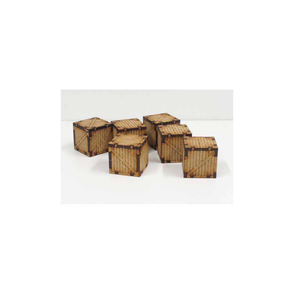 6 Small Wooden Container
