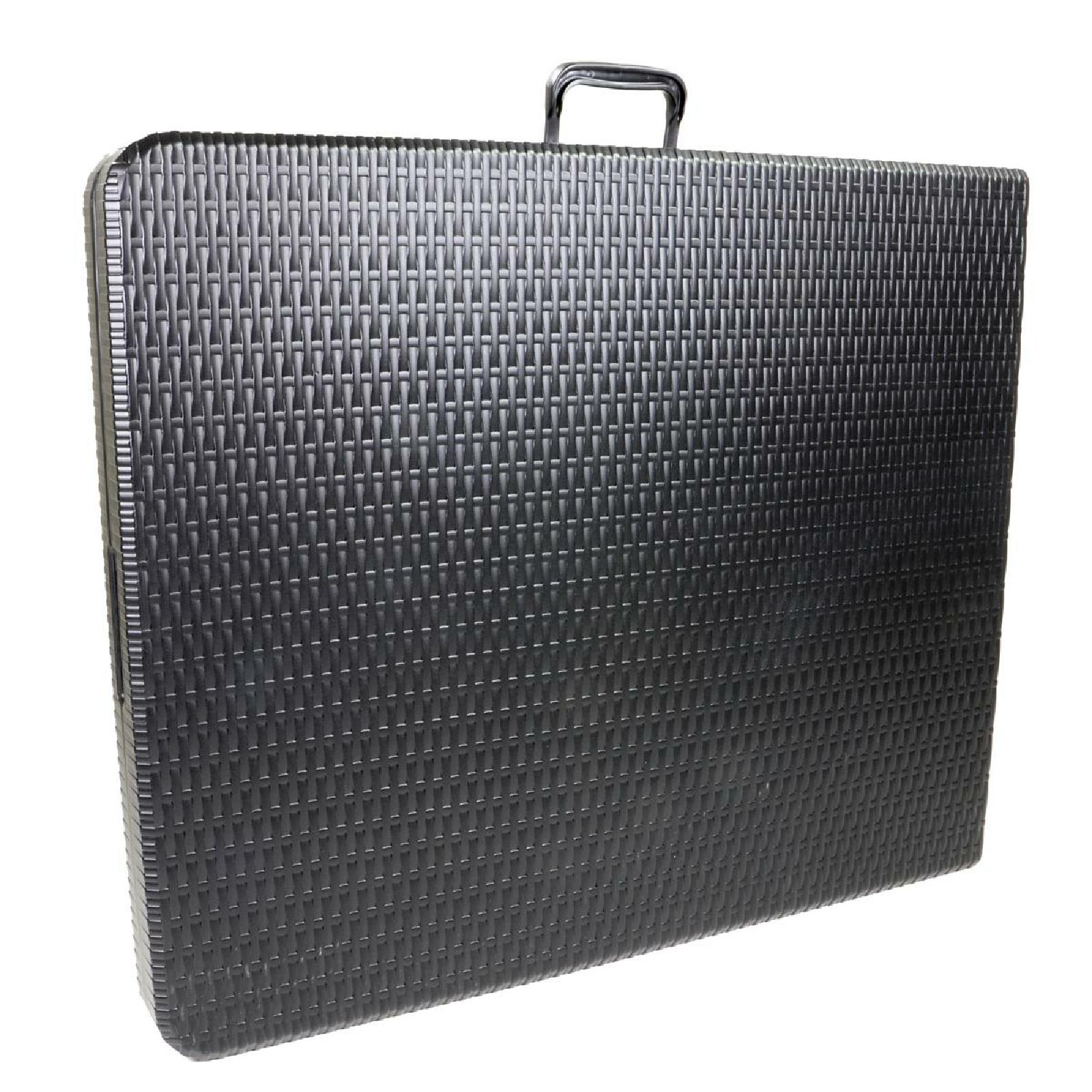 VCM 3-tlg. Gartengarnitur 1 Tisch 2 Bänke klappbar Rattan-Optik Bierzeltgarnitur Set 180 cm