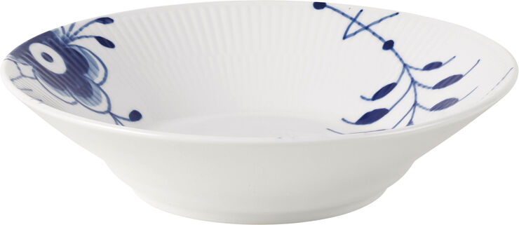 Royal Copenhagen Blå Mega Riflet Tallerken Dyb, 21 cm Hvid