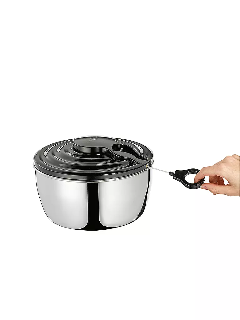 KÜCHENPROFI Salatschleuder WAVE 24,5cm Edelstahl silber