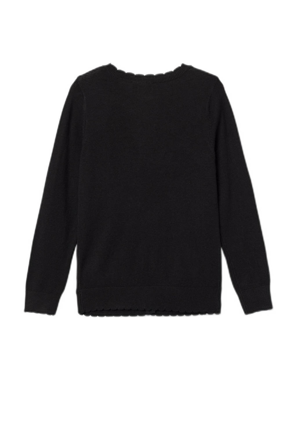 NAME IT fijngebreid vest NKFVAMONE zwart