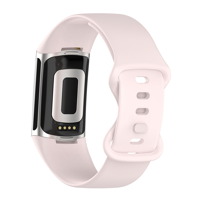 (Gr. S) Fitbit Charge 6 / 5 Silikon Armband (Gelenkumfang 156 - 198mm) - Rosa