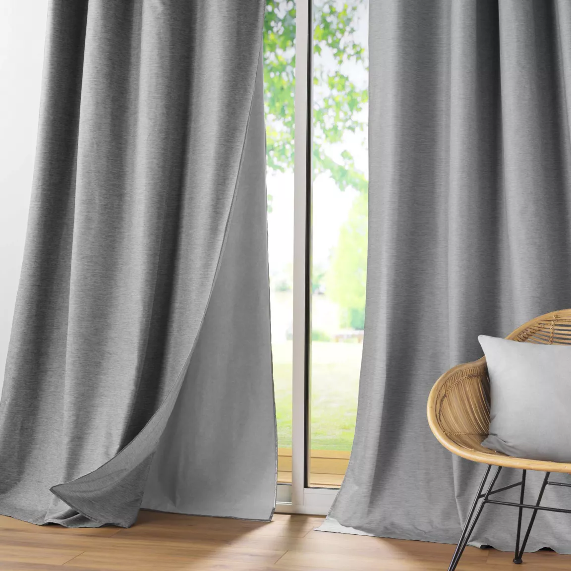 Rideau thermique doublure amovible (140 x 260 cm) Coverline Gris anthracite