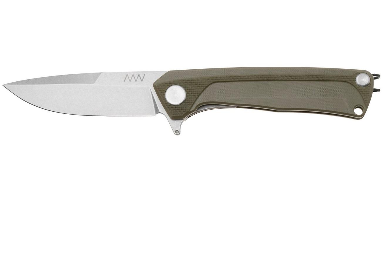 ANV Knives Z100 BB VZ100-056 Stonewashed Sleipner, Olive G10, zakmes