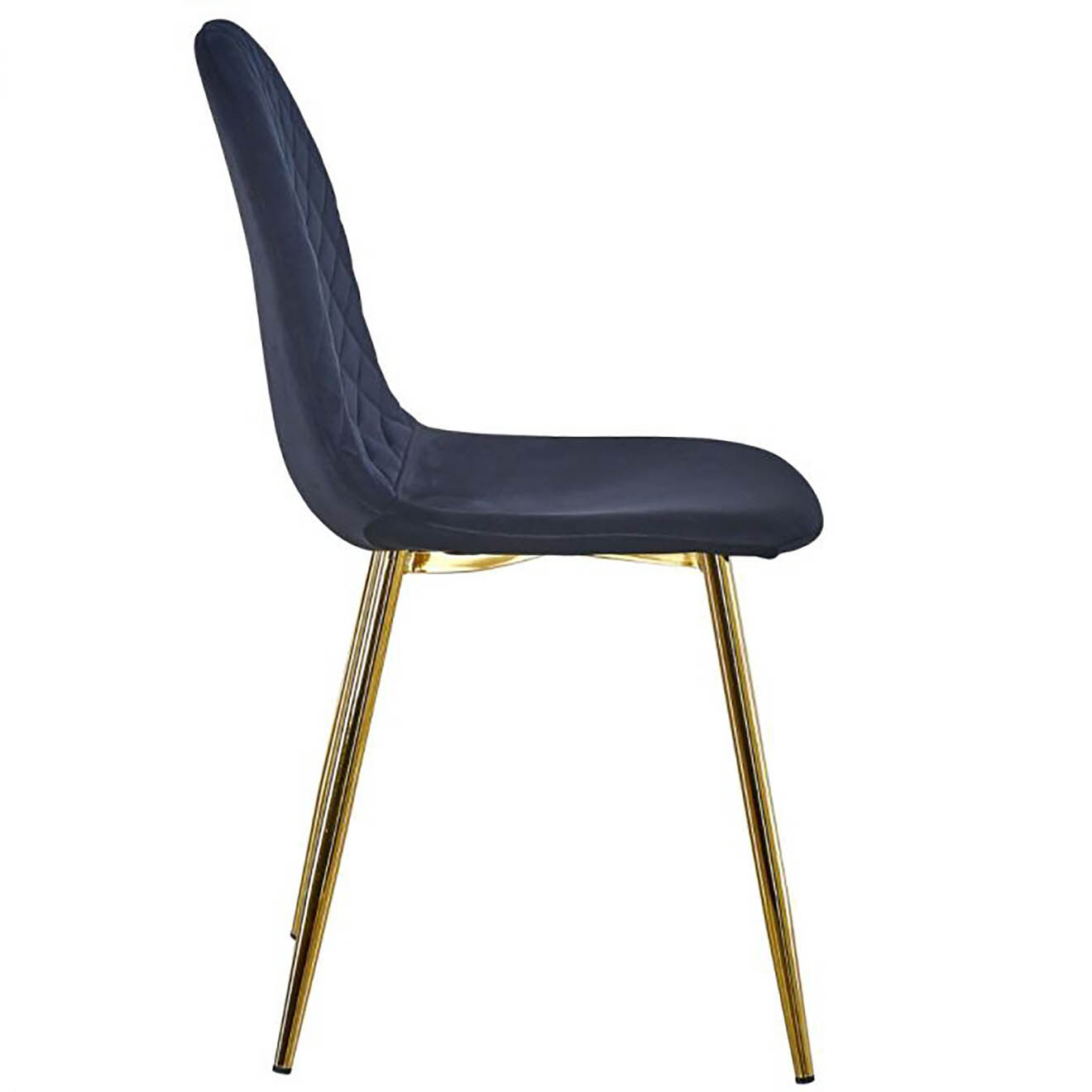 Menzzo 4 Chaises matelassées Norway velours noires - 44x56.5x87.5 cm