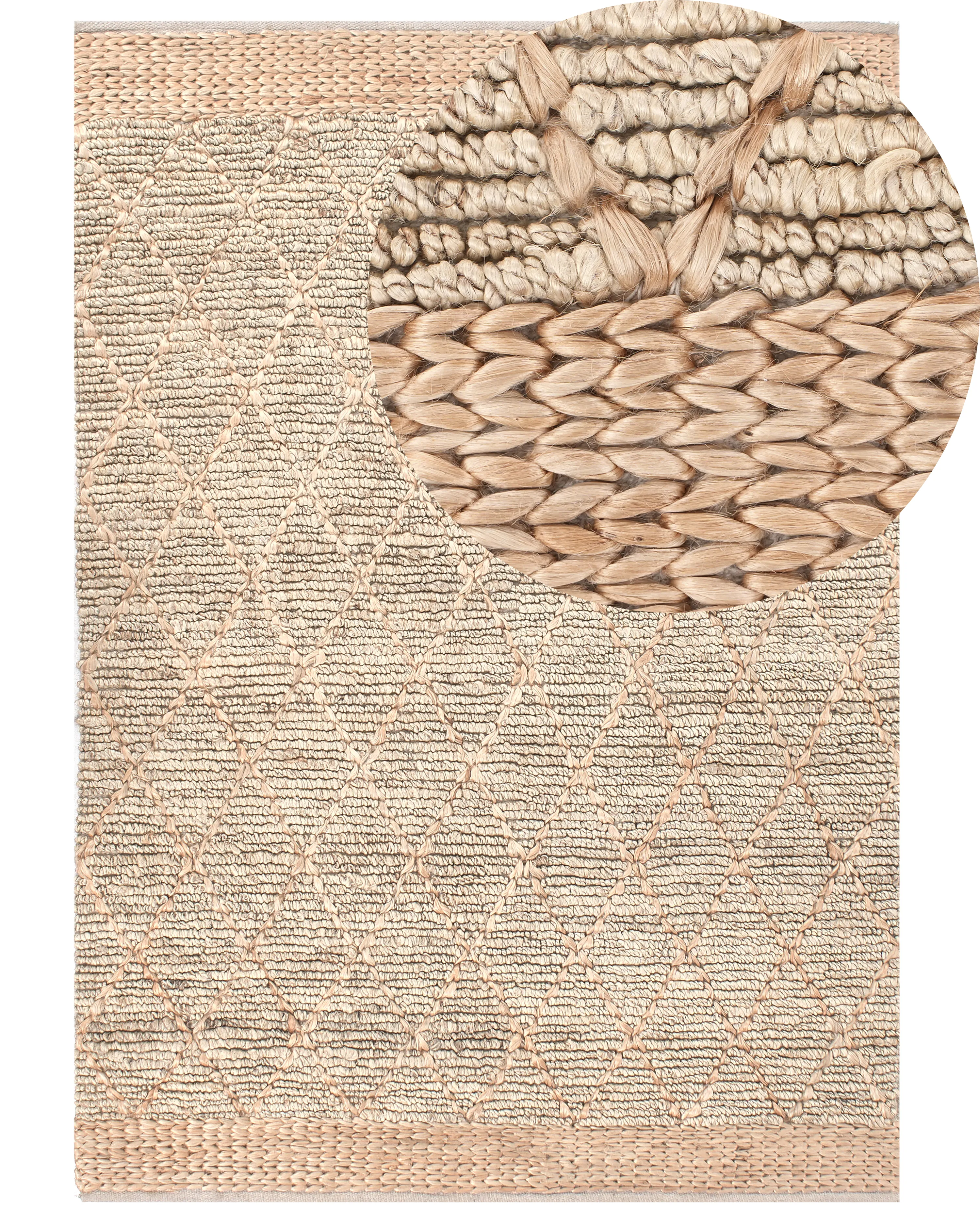 Vloerkleed TELLIKAYA Beige 160 x 230 cm Jute