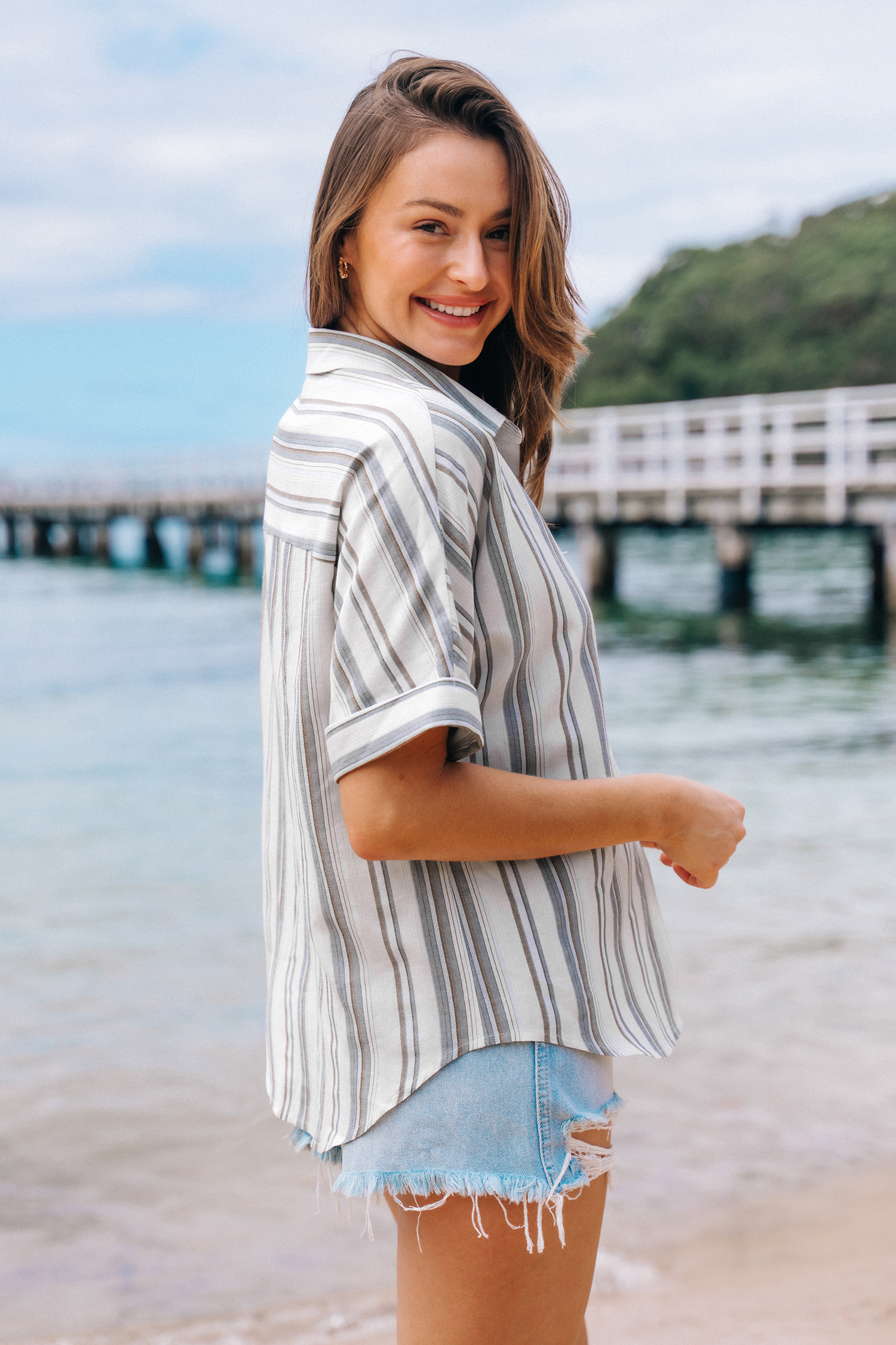 Chemise décontractée à rayures