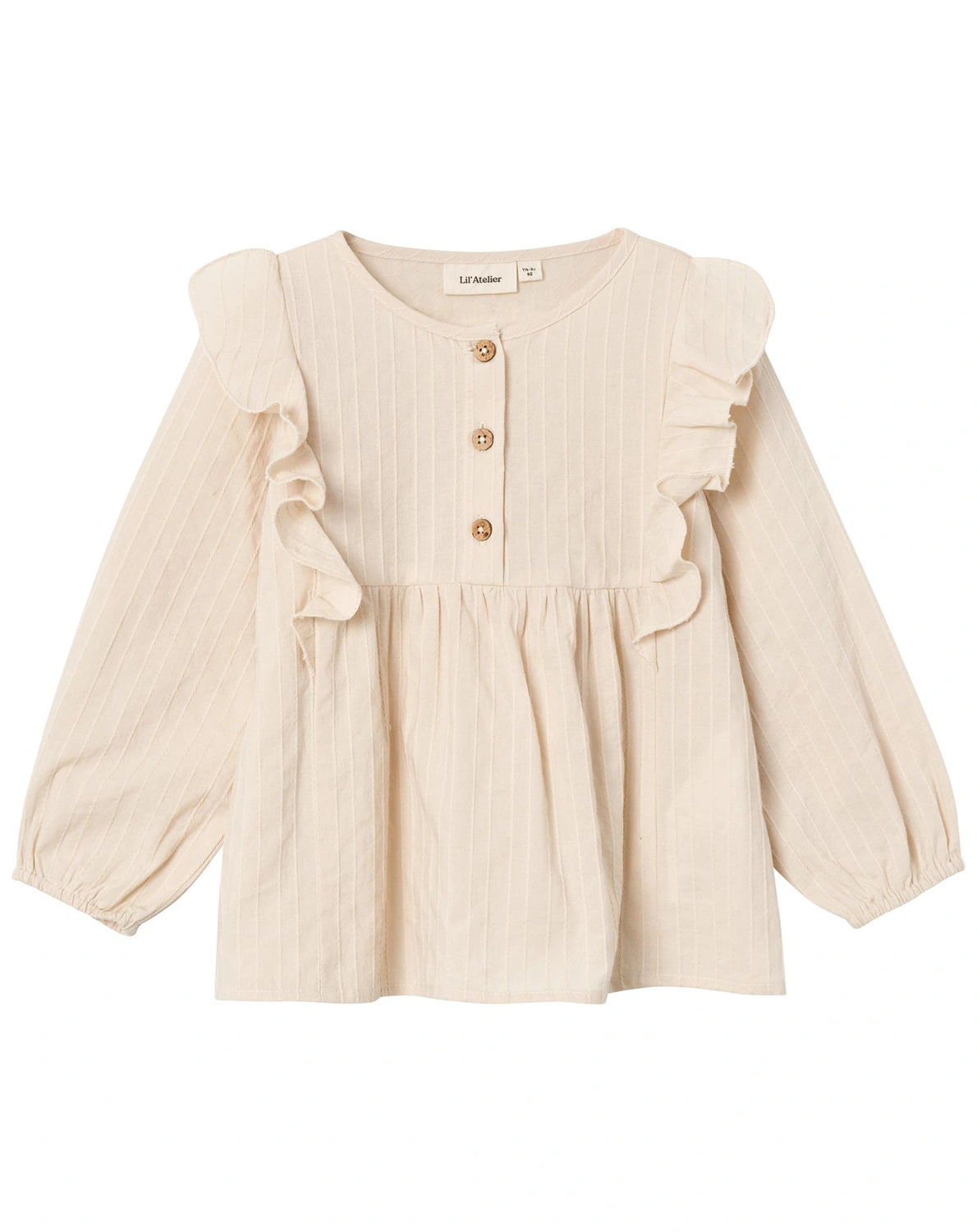 Langarm-Bluse NMFTIBA RÜSCHEN in fog grey