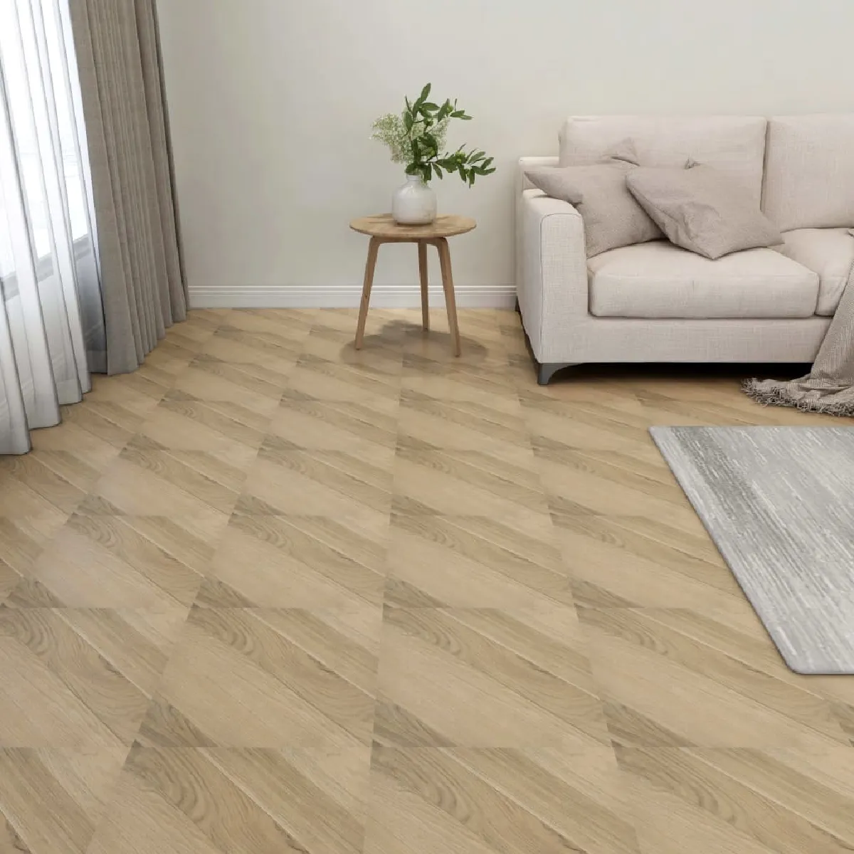 vidaXL Dalles de plancher autoadhésives 5,11 m² Marron rayé