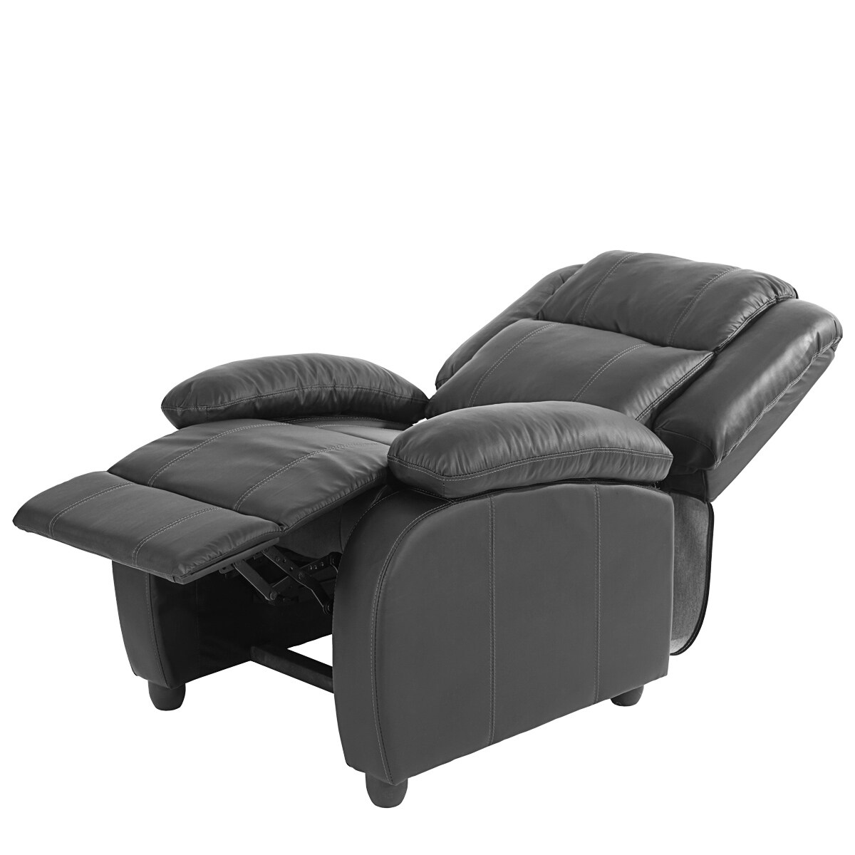 Fernsehsessel Relaxsessel Liege Sessel Glasgow, Kunstleder schwarz