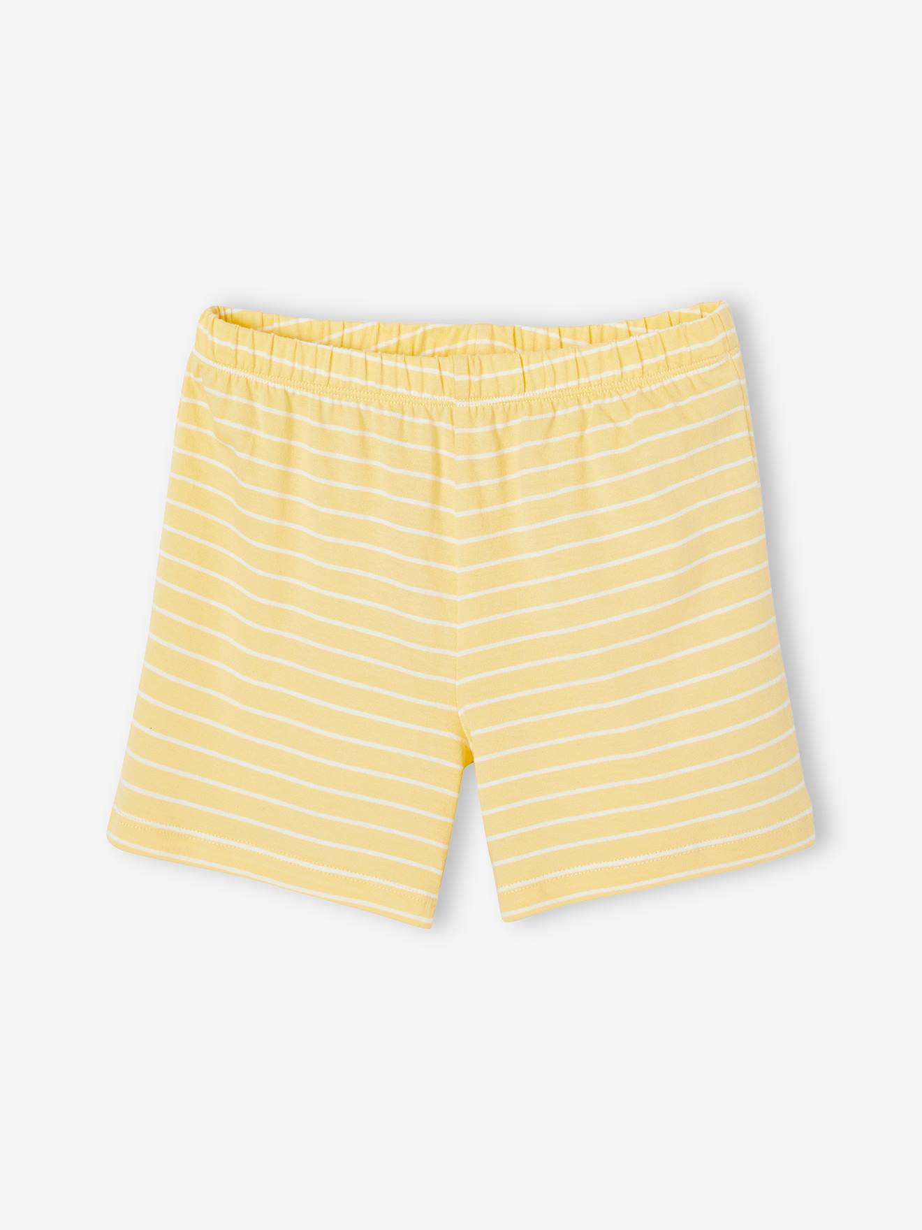 Conjunto de 2 pijamas com shorts estampados com flores e cerejas para meninas