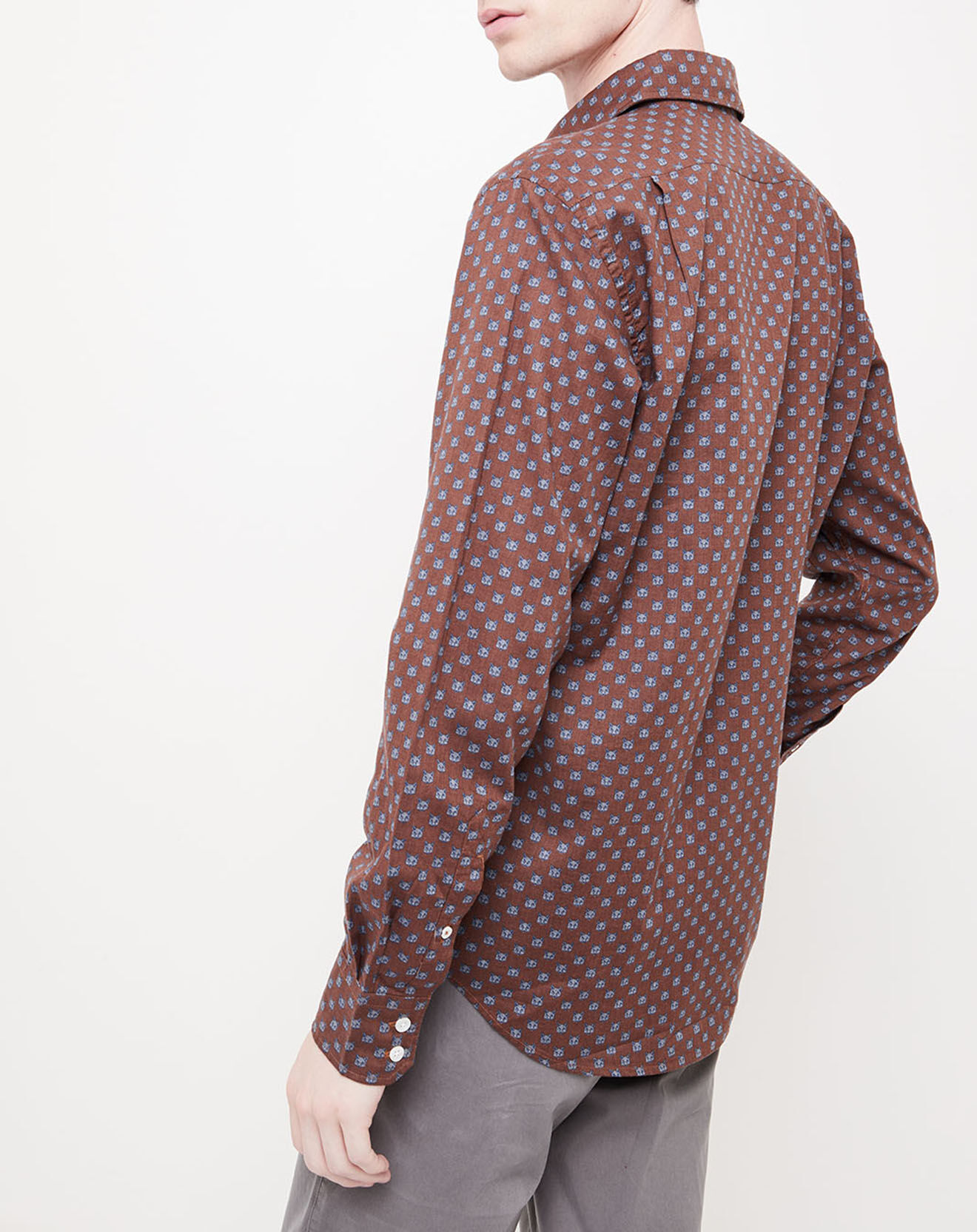 Hartford Chemise Regular en Flanelle de Coton Paul imprimé fox marron