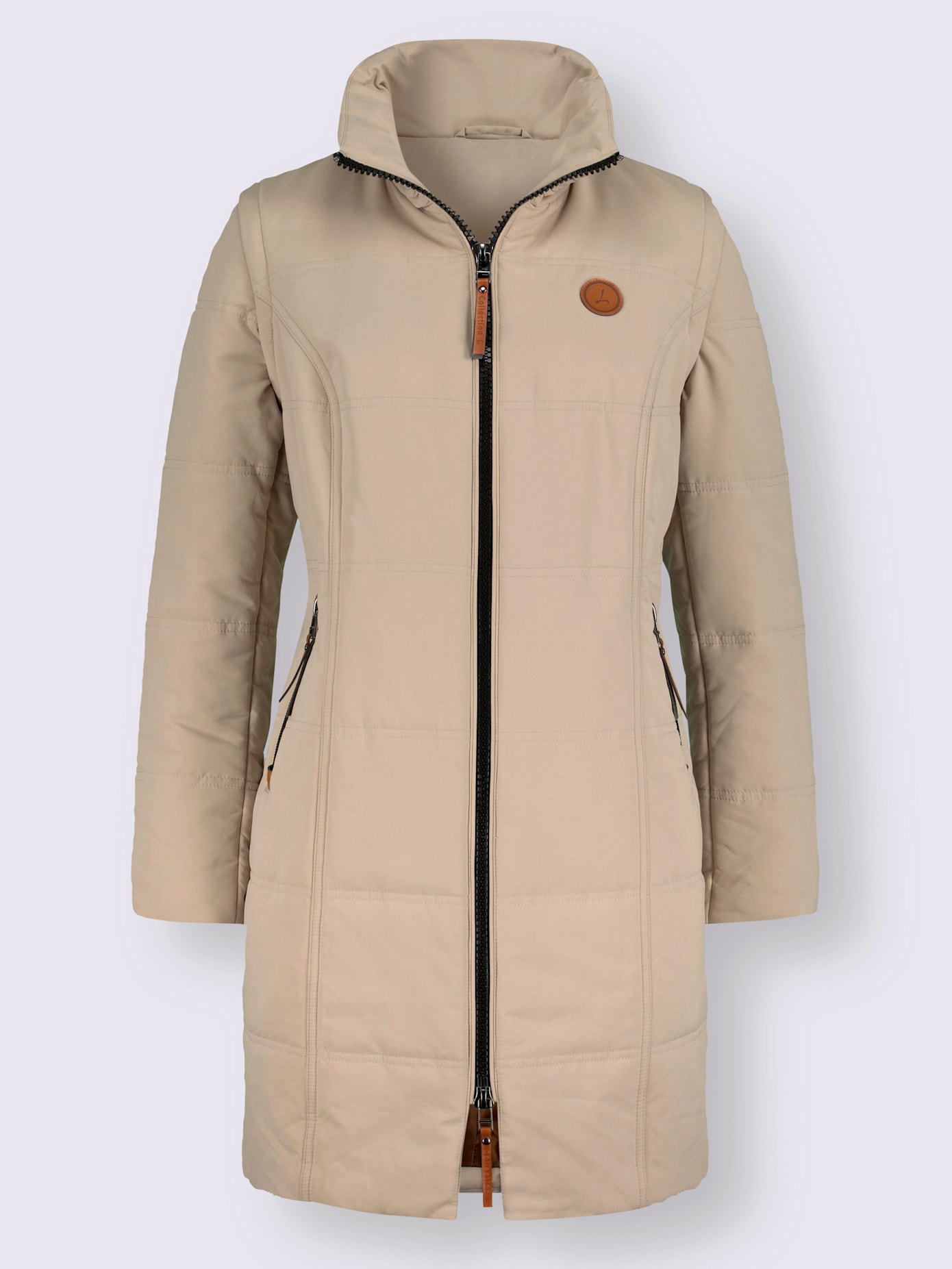 Veste longue col montant chaud