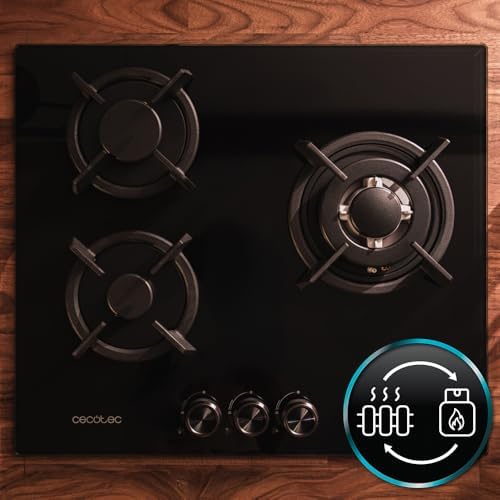 Cecotec Plaque à gaz Bolero Squad G 4200S Glass Black. Plaque à gaz avec 4 feux, finition verre noir, puissance 8000W, grilles individuelles et allumage électrique avec sécurité des vannes. : Cuisine et Maison