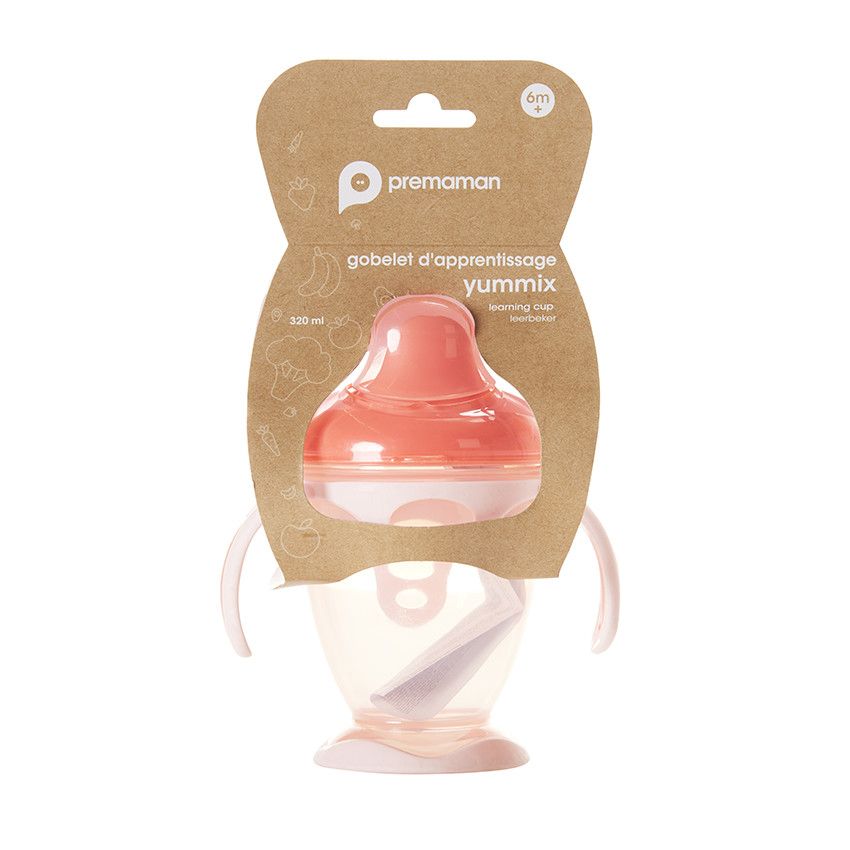 Tasse d'apprentissage à anses 180 ml rose - Ecru