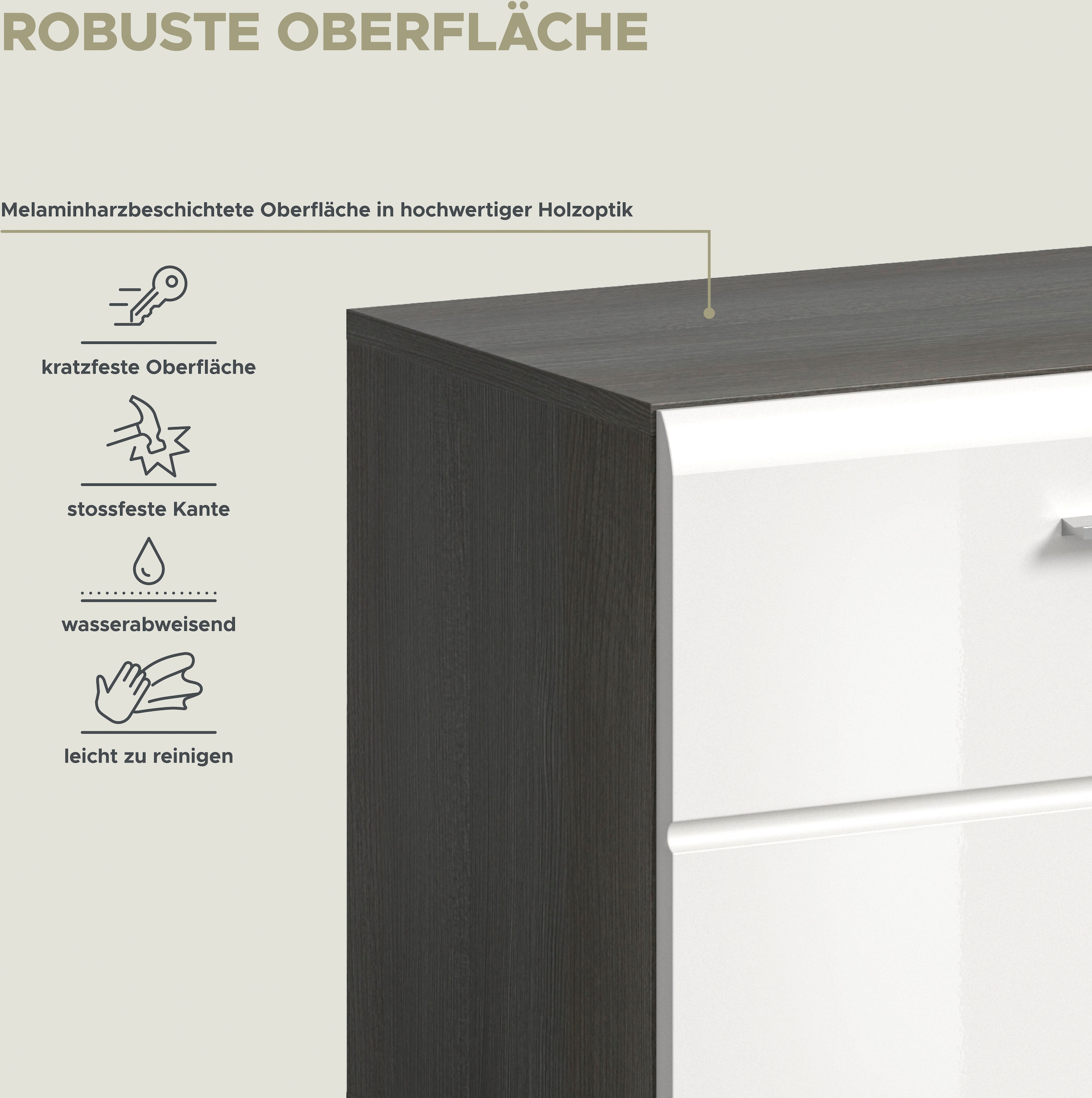 INOSIGN Garderoben-Set »Rumba, 3-teilig, Breite 155 cm, Hochglanz Front, bestehend aus:« 3 Stk. tlg.