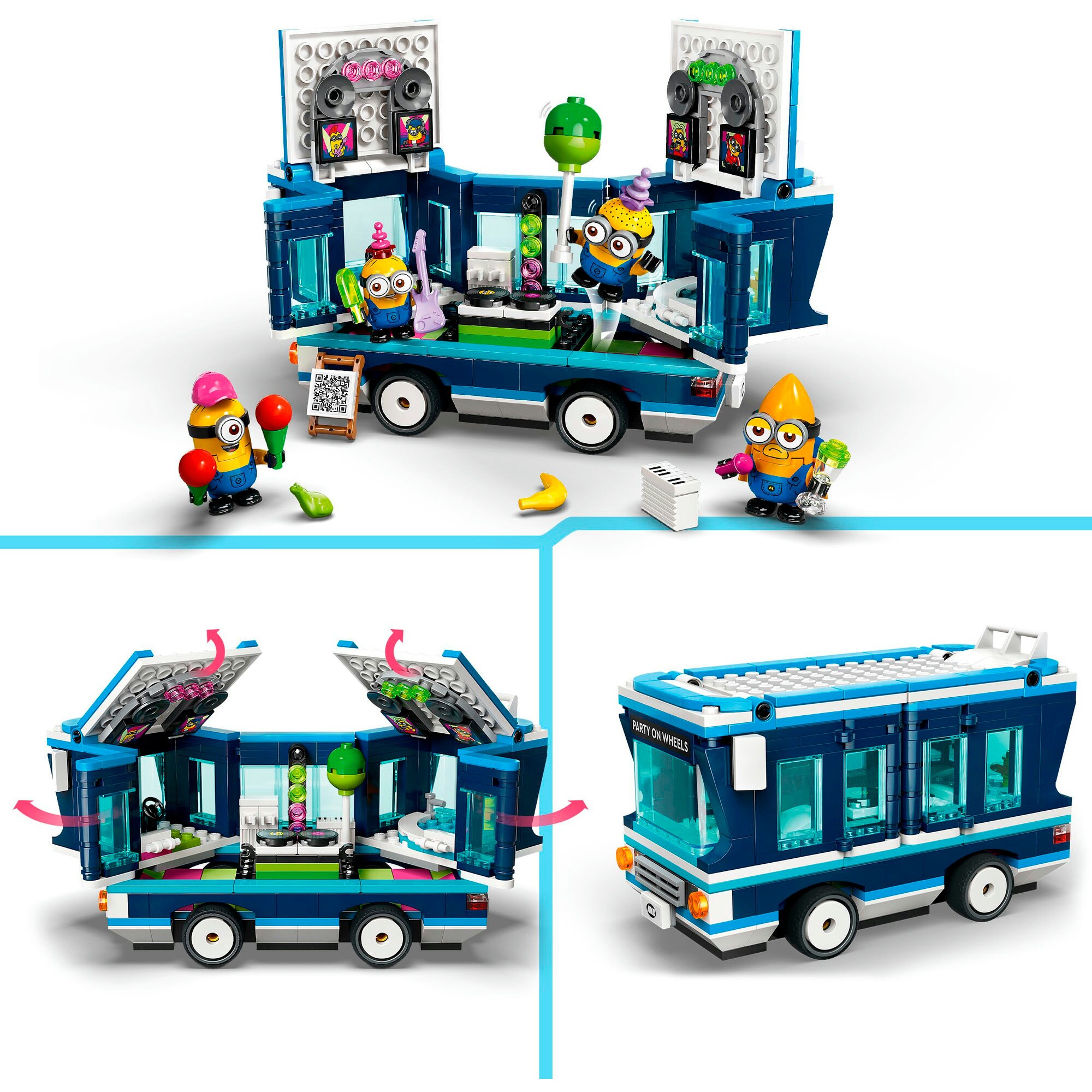 LEGO Konstruktionsspielzeug Minions und der Party Bus