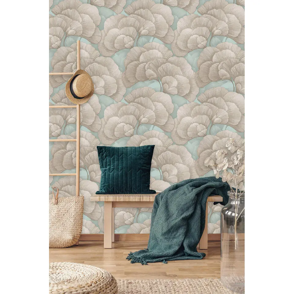 Dutch Wallcoverings Vliesbehang Renaissance blossom - silver - 10,05m x 53cm