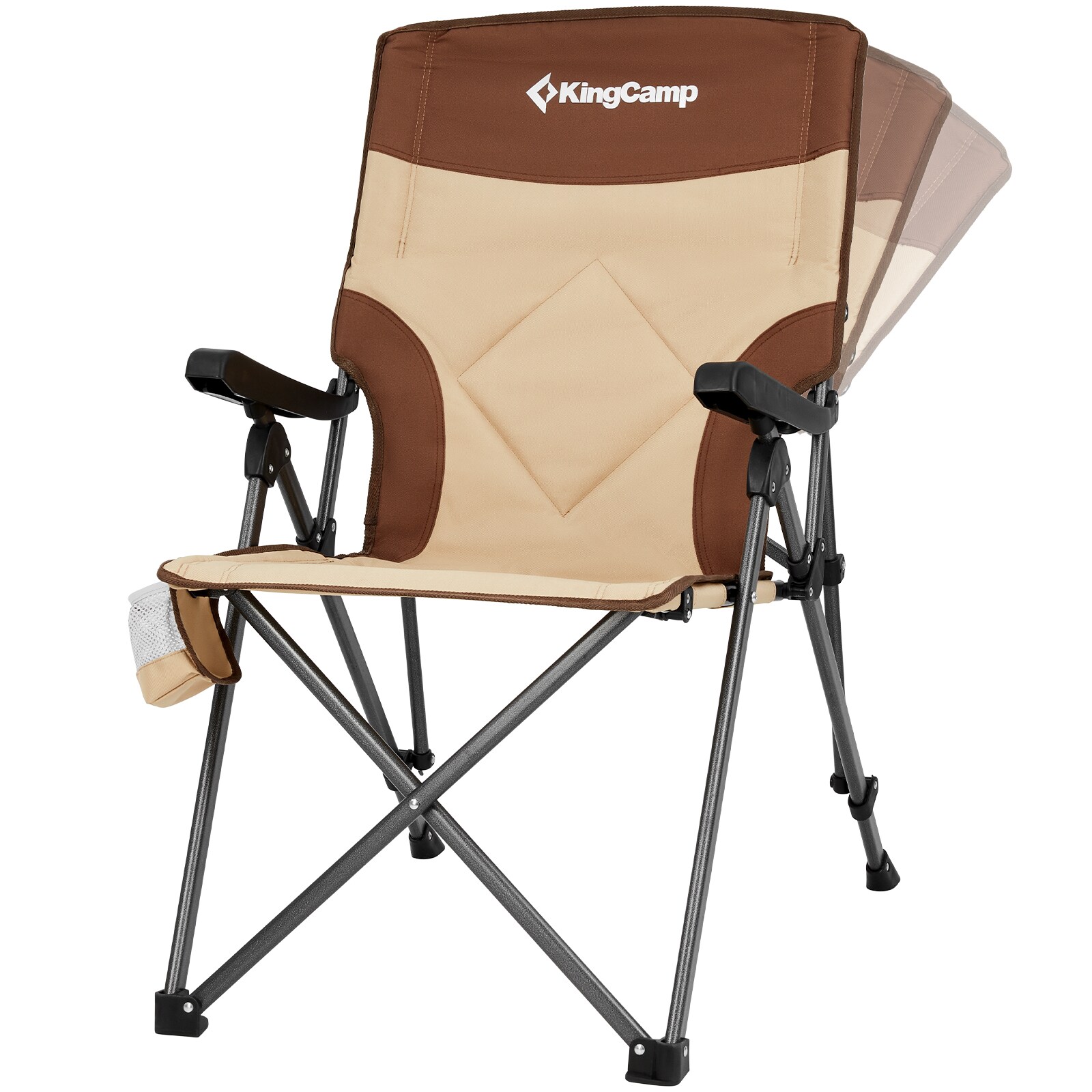 KINGCAMP Campingstuhl Pinedale Camping Klappstuhl Faltstuhl Stahl Verstellbar Farbe: Black/Light Grey