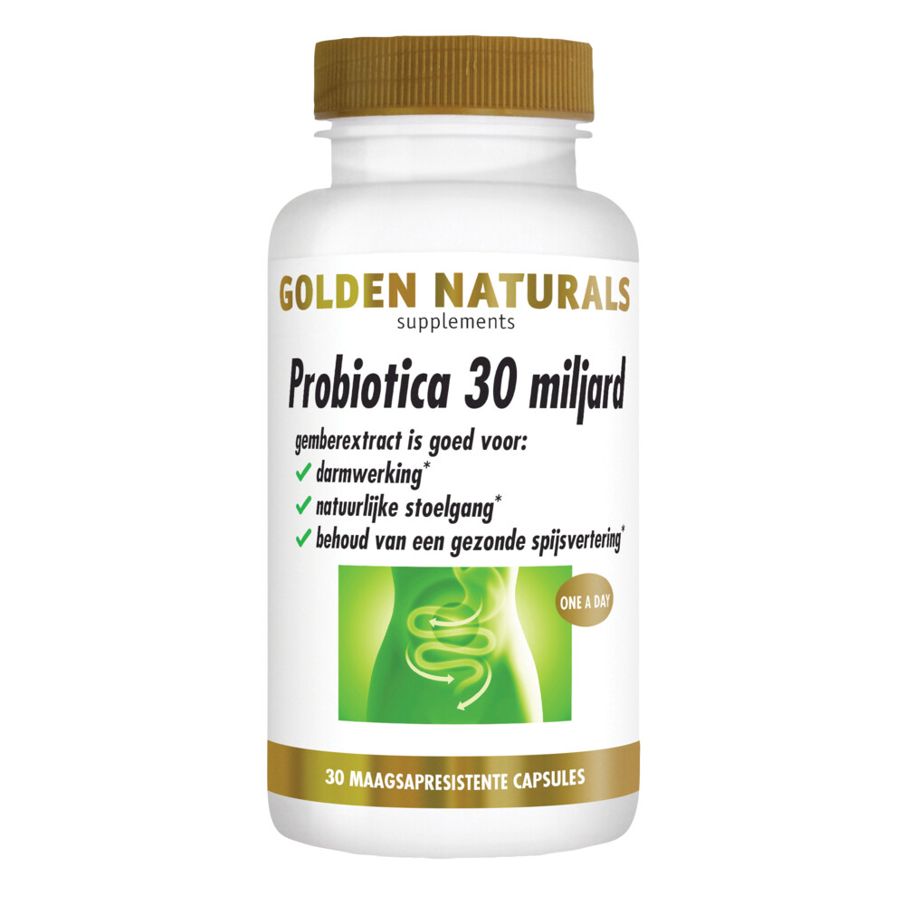 Golden Naturals Probiotica 30 Miljard Maagsapresistent30 vegacapsules