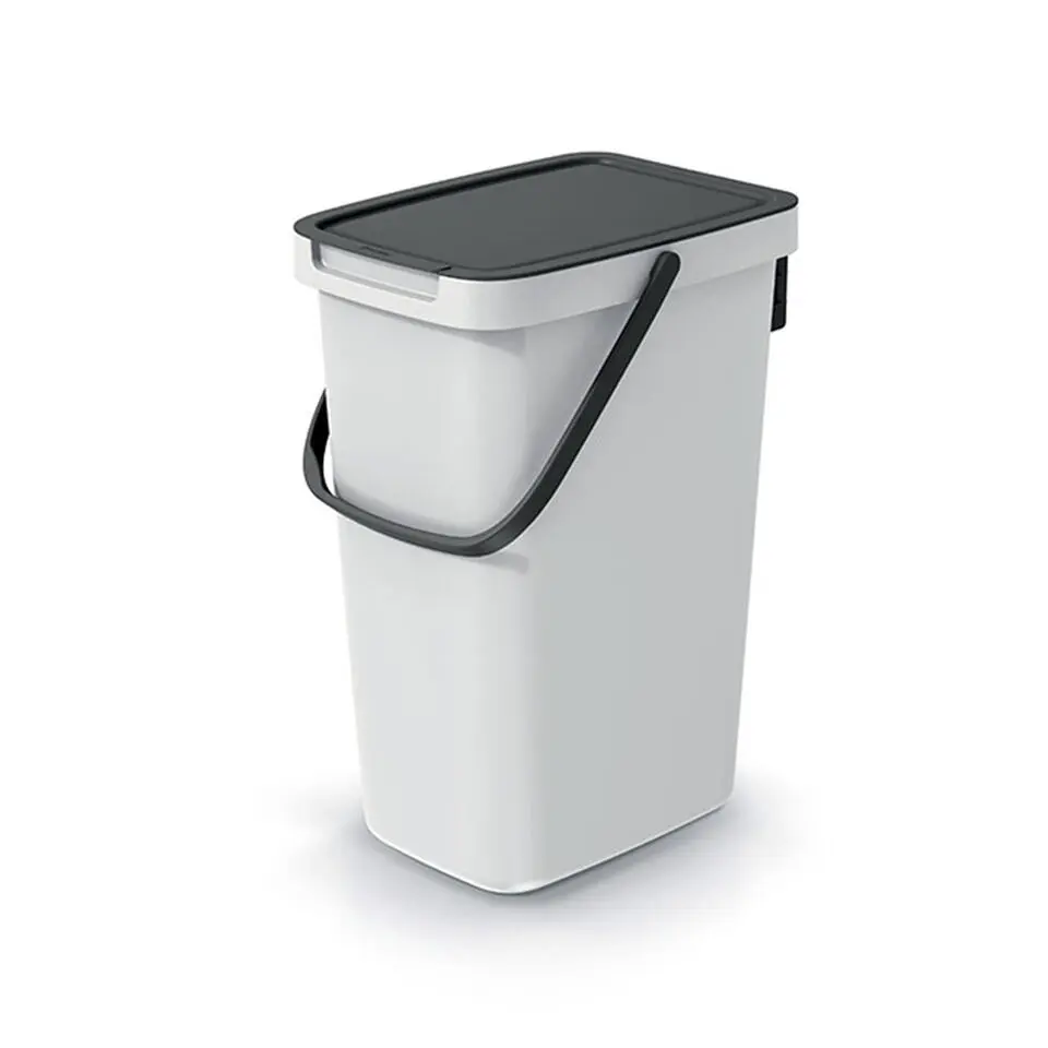 Keden GFT aanrecht afvalbak - creme wit - 12L - 20 x 26 x 37 cm