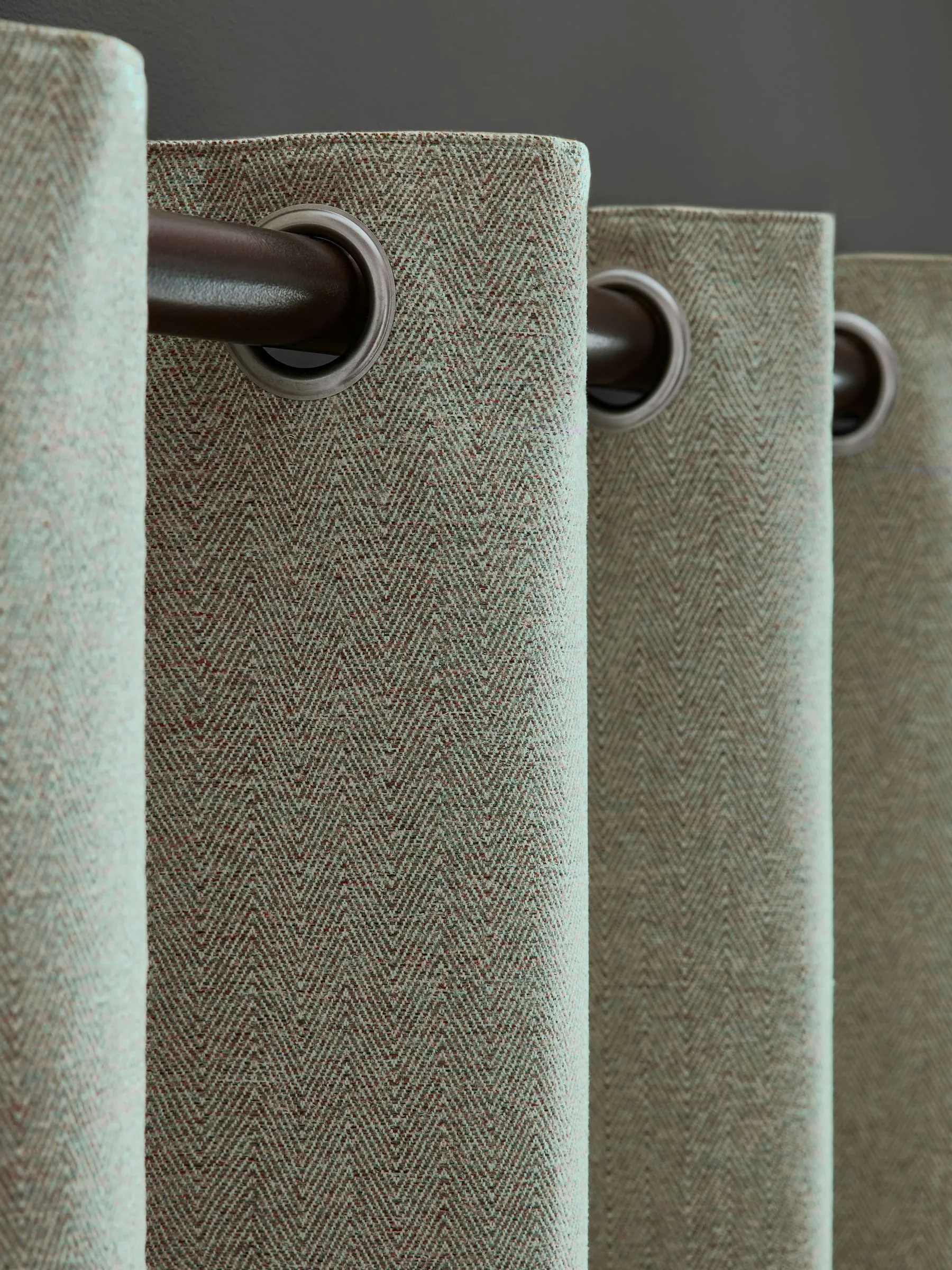 Laura Ashley Milbourne Herringbone Eyelet Curtains