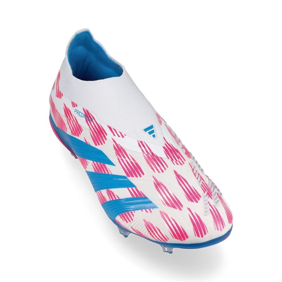 adidas Predator Elite Laceless FG Reemergence - Blanc/Bleu/Rose Enfant
