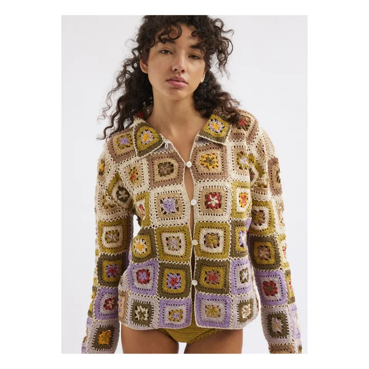 She Made Me Chemise Sana Crochet | Jaune