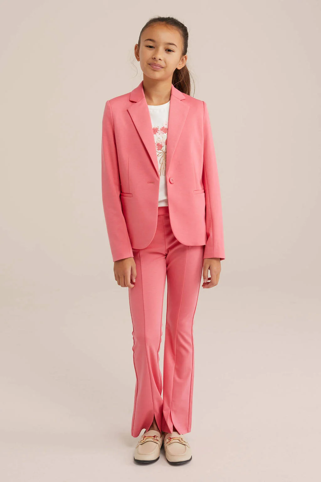 WE Fashion regular fit blazer roze