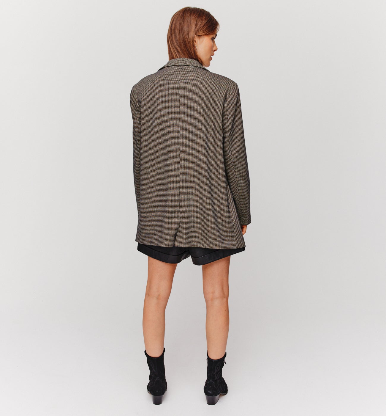 Veste de tailleur à carreaux - Imprimé noir