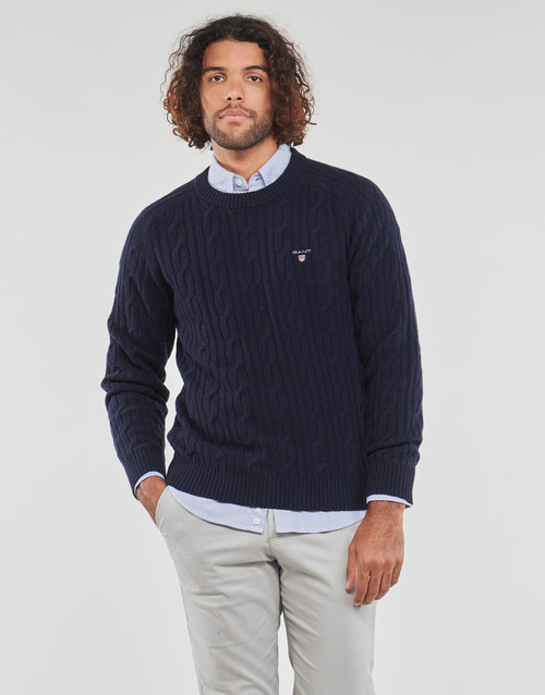 Gant - LAMBSWOOL CABLE C-NECK - Marine