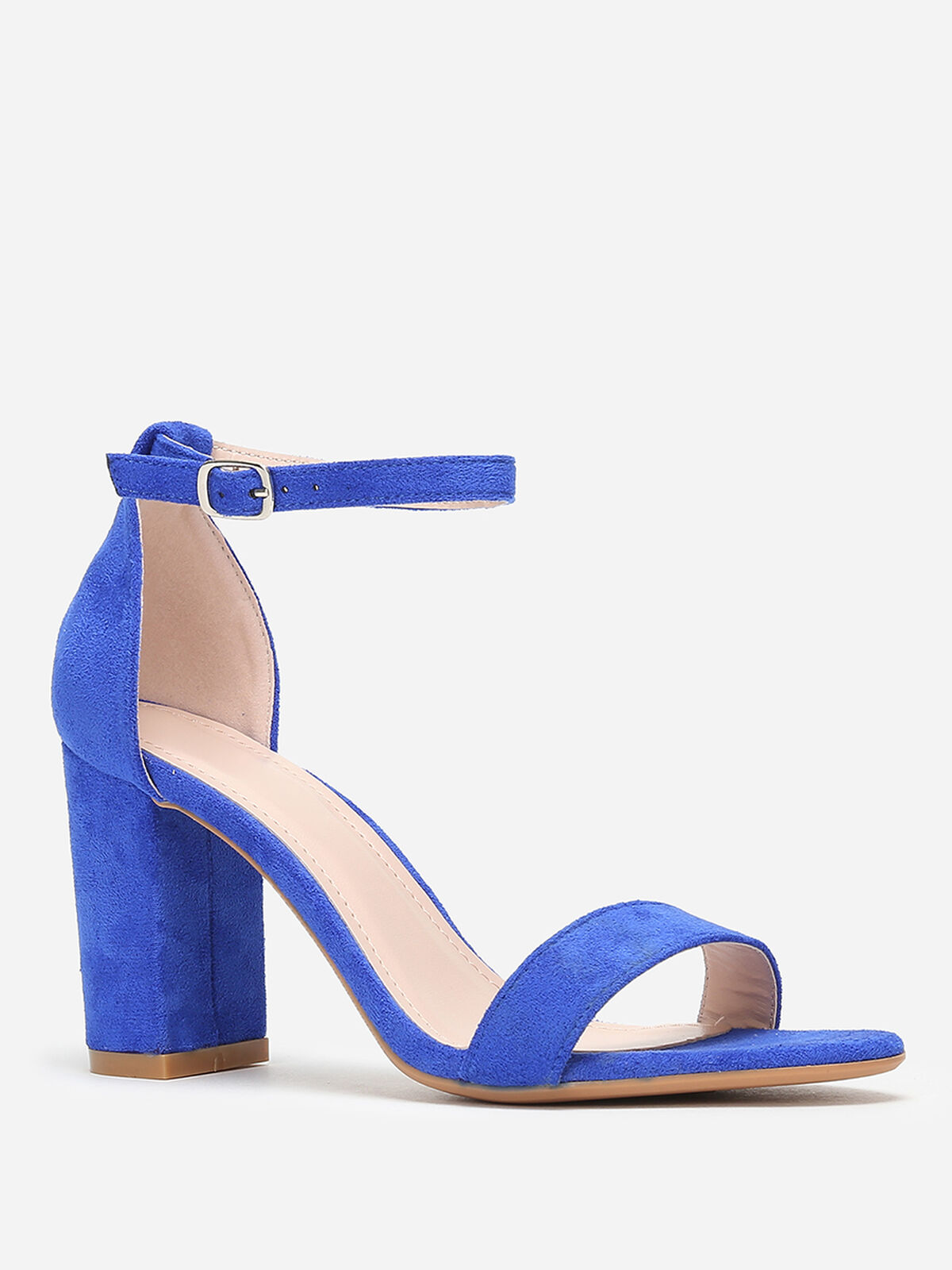 Sandales à brides et talon carré- Bleu