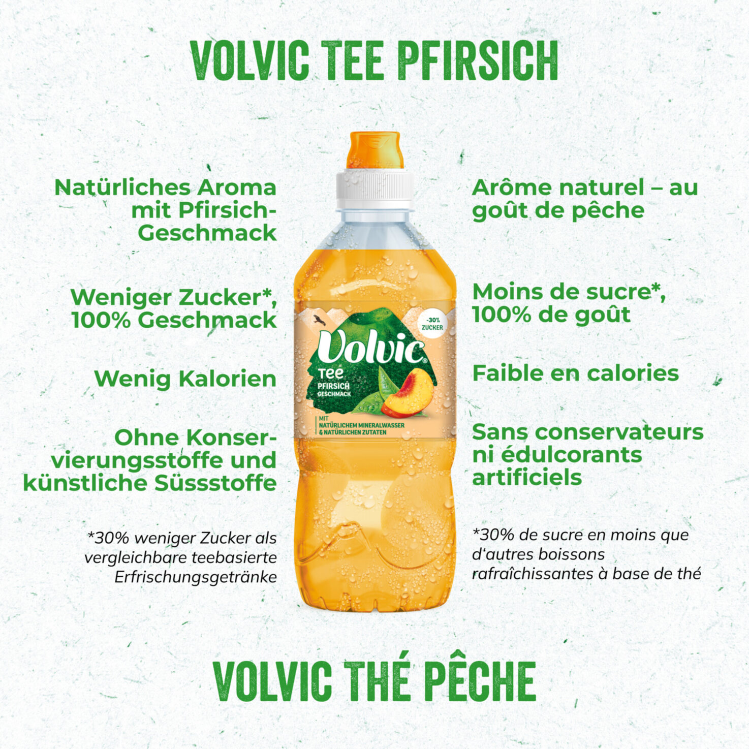 Volvic Tee mit Pfirsich-Geschmack 6x75cl -450cl