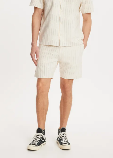 Gestreepte korte broek off-white (WIT.O)