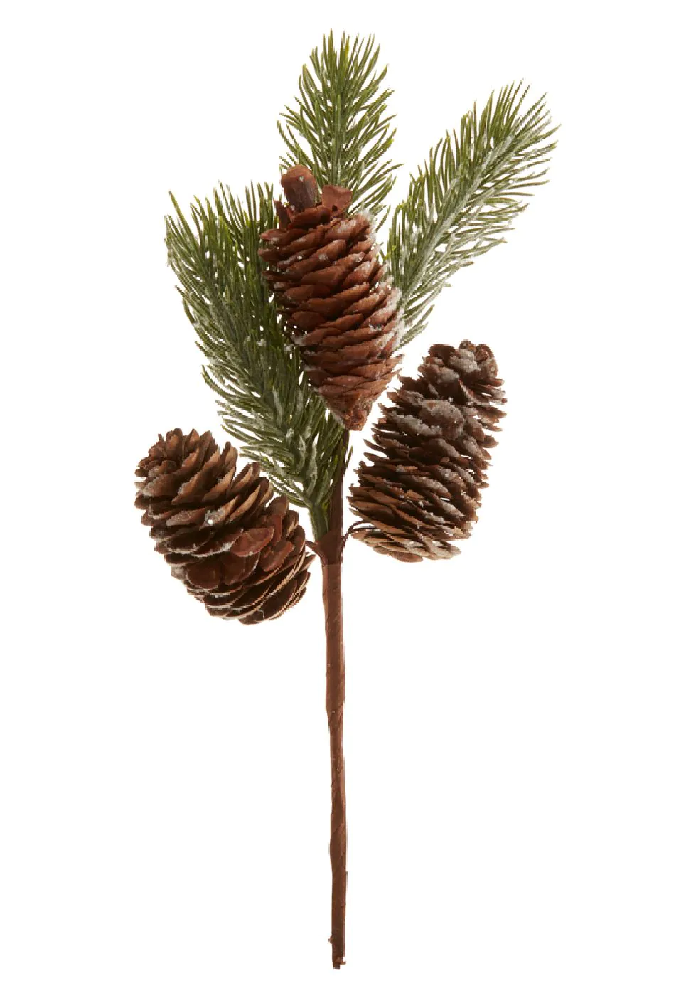 Zweig Tanne Schnee/Zapfen 26 cm