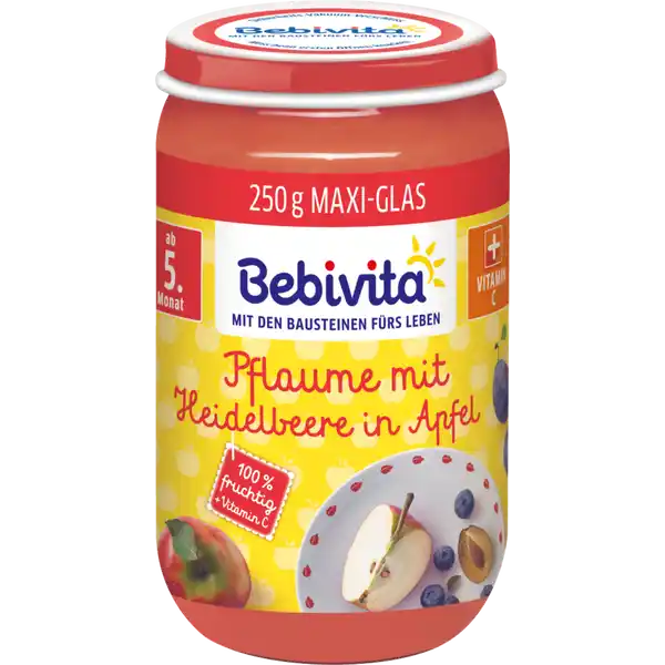 Bio Pflaume mit Heidelbeere in Apfel